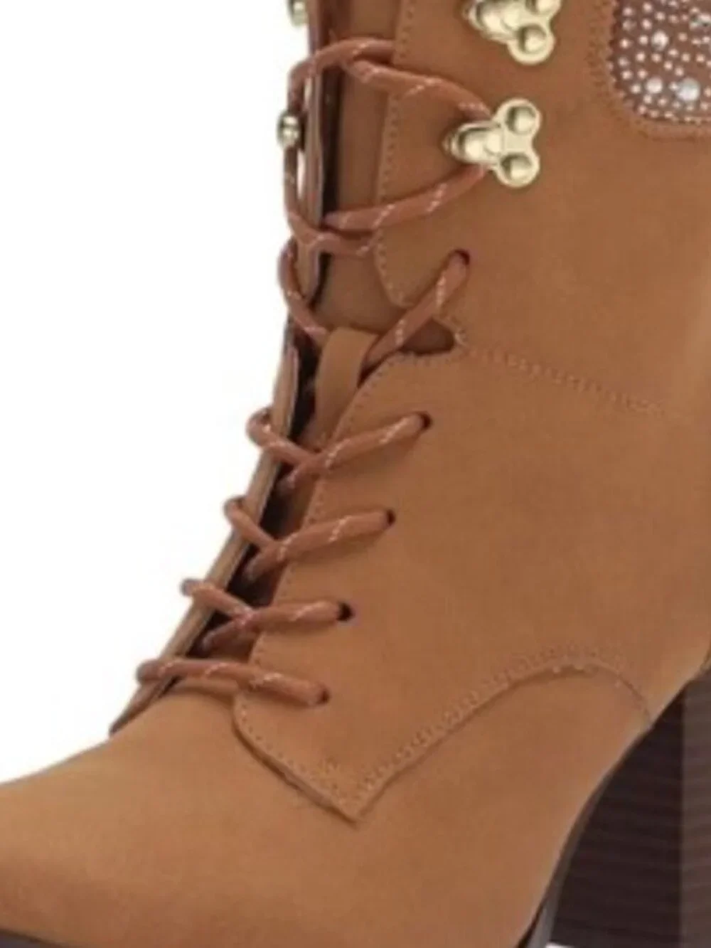 XOXO Women's Maddie Fashion Heeled Ankle Boot, Beige, Size 5